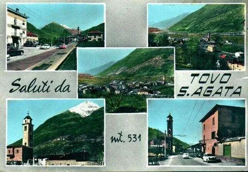 Cartolina di Tovo di S. Agata, anno 1950